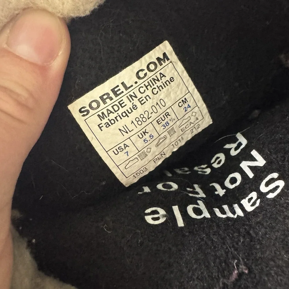 Sorel Cozy Bou Peppercorn Women 7 Recycled Felt & Faux Shearling